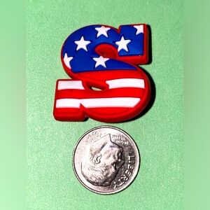 (10 for $15) S Letter with partial Flag Crocs Shoe Charms